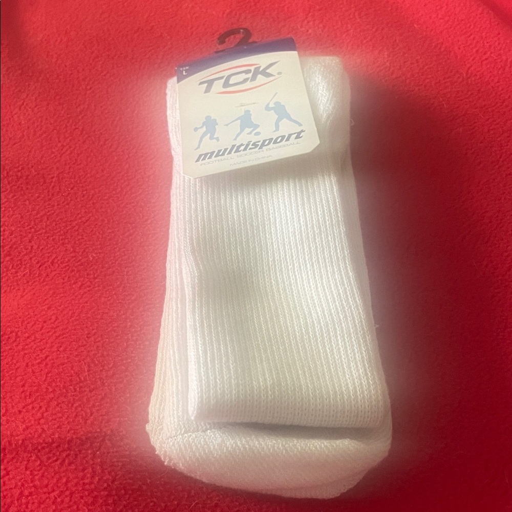 TC White Athletic Crew Socks - Multisport